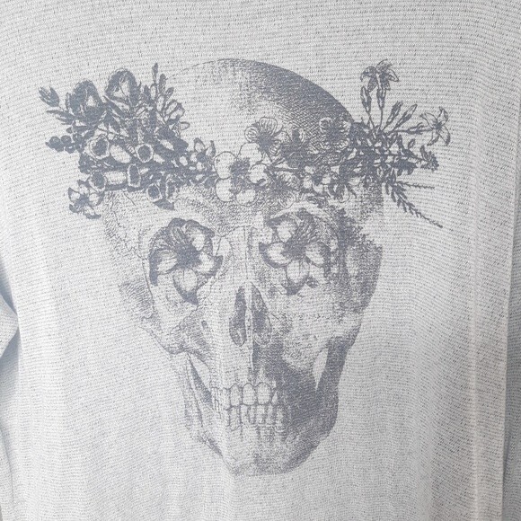 Daydreamer LA Skull Pull Over Sweater Gray Size Medium - Picture 5 of 5